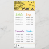 Schwarz-weiße Skizze Bio vegane Menüvorlage Menükarte (Vorderseite)