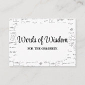 Schwarz-weiße Skriptabiterwörter für Weisheitsratg Begleitkarte (Vorderseite)