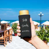 Schwarz-weiße Skriptminimalistin Selters Dosenkühler