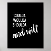 Schwarz-weiße SkriptTypografie mit Inspiration Poster (Vorne)