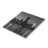 Schwarz-weiße Skyscaper-Silhouette in New York Fliese (Seite)