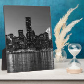 Schwarz-weiße Skyscaper-Silhouette in New York Fotoplatte (Seite)