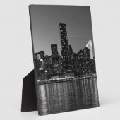 Schwarz-weiße Skyscaper-Silhouette in New York Fotoplatte (Seite)