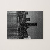Schwarz-weiße Skyscaper-Silhouette in New York Puzzle (Horizontal)