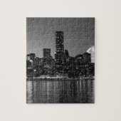 Schwarz-weiße Skyscaper-Silhouette in New York Puzzle (Vertikal)