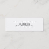 Schwarz-weiße Slide Script Monogram Business Card Mini Visitenkarte (Rückseite)