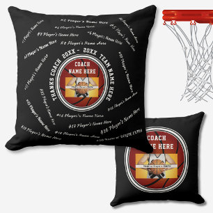 Schwarz-weiße Sondergeschenke für Basketballtraine Kissen