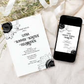 Schwarz-weiße Sonnenblumen Litha Summer Solstice P Einladung