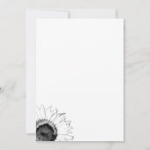 Schwarz-weiße Sonnenblumen Süß 16 Geburtstag Einladung (Rückseite)