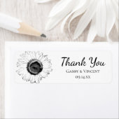 Schwarz-weiße Sonnenblumen Vielen Dank Gastgeschen (Insitu)