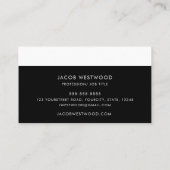 Schwarz-weiße soziale Medien, modern, einfach mini Visitenkarte (Rückseite)