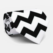 Schwarz-weiße Sparren-Krawatte Krawatte (Gerollt)