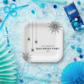 Schwarz-weiße Spinnen und schnelles Halloween Pappteller (Party)