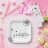 Schwarz-weiße Spinnen und schnelles Halloween Pappteller (Party)