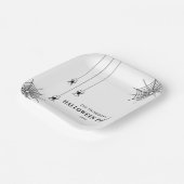 Schwarz-weiße Spinnen und schnelles Halloween Pappteller (Gewinkelt)