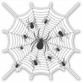 Schwarz-weiße Spinnennetzmuster Halloween Aufkleber (Vorderseite)