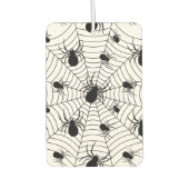 Schwarz-weiße Spinnennetzmuster Halloween Autolufterfrischer (Vorderseite)