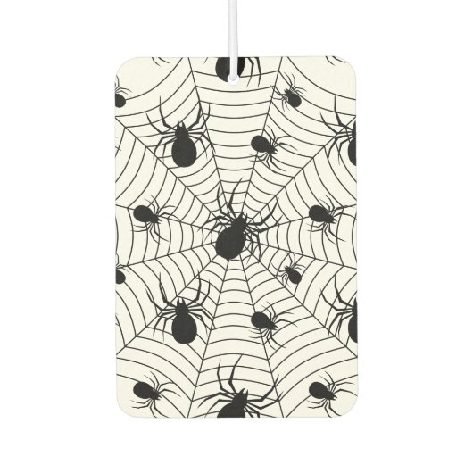 Schwarz-weiße Spinnennetzmuster Halloween Autolufterfrischer (Vorderseite)