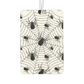 Schwarz-weiße Spinnennetzmuster Halloween Autolufterfrischer (Rückseite)