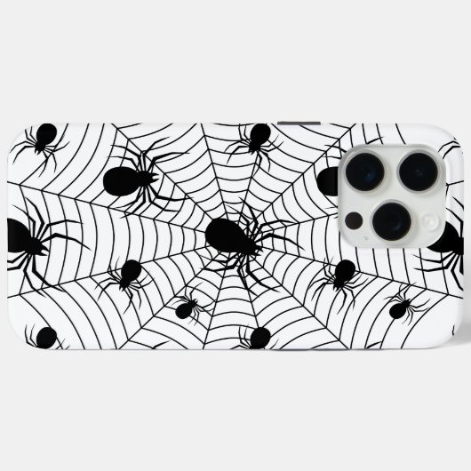 Schwarz-weiße Spinnennetzmuster Halloween Case-Mate iPhone Hülle (Rückseite (Horizontal))