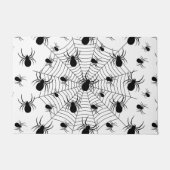 Schwarz-weiße Spinnennetzmuster Halloween Fußmatte (Vorderseite)