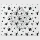 Schwarz-weiße Spinnennetzmuster Halloween Geschenkpapier (Flach)