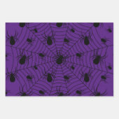 Schwarz-weiße Spinnennetzmuster Halloween Geschenkpapier Set (Vorderseite 2)