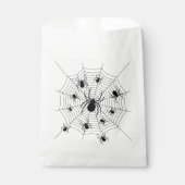 Schwarz-weiße Spinnennetzmuster Halloween Geschenktütchen (Vorderseite)