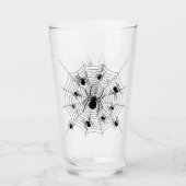 Schwarz-weiße Spinnennetzmuster Halloween Glas (Vorderseite)