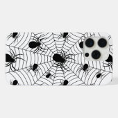 Schwarz-weiße Spinnennetzmuster Halloween iPhone Hülle (Rückseite (Horizontal))