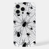 Schwarz-weiße Spinnennetzmuster Halloween iPhone Hülle (Rückseite)