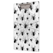 Schwarz-weiße Spinnennetzmuster Halloween Klemmbrett (Links)