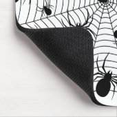 Schwarz-weiße Spinnennetzmuster Halloween Mousepad (Ecke)