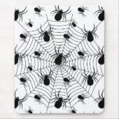 Schwarz-weiße Spinnennetzmuster Halloween Mousepad (Vorne)
