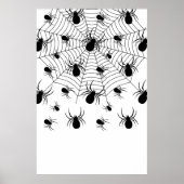 Schwarz-weiße Spinnennetzmuster Halloween Poster (Vorne)
