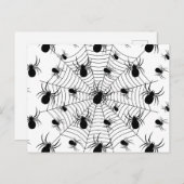Schwarz-weiße Spinnennetzmuster Halloween Postkarte (Vorne/Hinten)