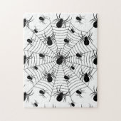 Schwarz-weiße Spinnennetzmuster Halloween Puzzle (Vertikal)