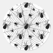 Schwarz-weiße Spinnennetzmuster Halloween Runder Aufkleber (Vorderseite)