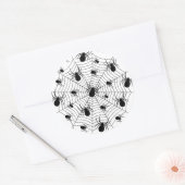 Schwarz-weiße Spinnennetzmuster Halloween Runder Aufkleber (Umschlag)