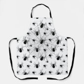 Schwarz-weiße Spinnennetzmuster Halloween Schürze (Vorderseite)