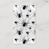 Schwarz-weiße Spinnennetzmuster Halloween Visitenkarte (Vorderseite)
