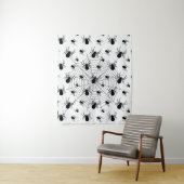 Schwarz-weiße Spinnennetzmuster Halloween Wandteppich (Beispiel)