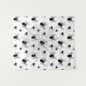 Schwarz-weiße Spinnennetzmuster Halloween Wandteppich (Vorderseite (Horizontal))