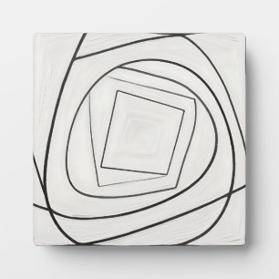 Schwarz Weiße Spirale Quadrat Abstrakt Fotoplatte
