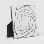 Schwarz Weiße Spirale Quadrat Abstrakt Fotoplatte (Vorderseite)