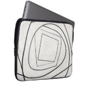 Schwarz Weiße Spirale Quadrat Abstrakt Laptopschutzhülle (Vorne Rechts)