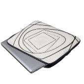Schwarz Weiße Spirale Quadrat Abstrakt Laptopschutzhülle (Vorne Knopf)