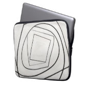 Schwarz Weiße Spirale Quadrat Abstrakt Laptopschutzhülle (Vorderseite Links)