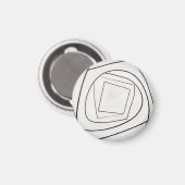 Schwarz Weiße Spirale Quadrat Abstrakt Magnet (Vorderseite/Rückseite)