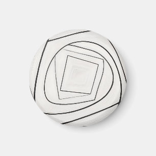 Schwarz Weiße Spirale Quadrat Abstrakt Magnet